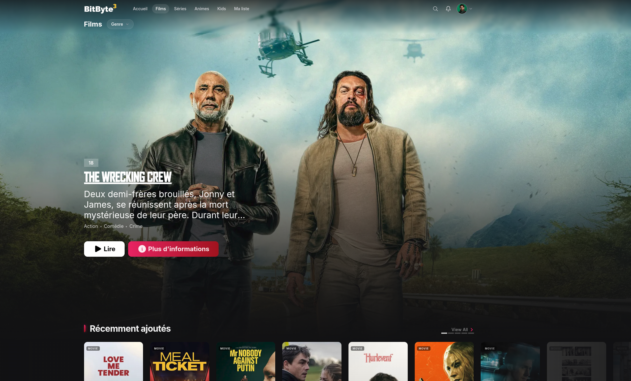 BitByte3 frontend browsing screen